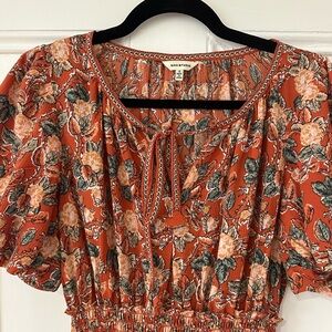Max Studio Orange Floral Top